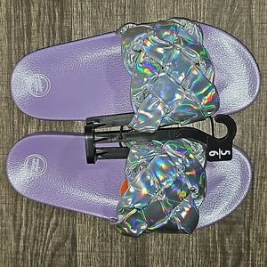 Purple and silver slides